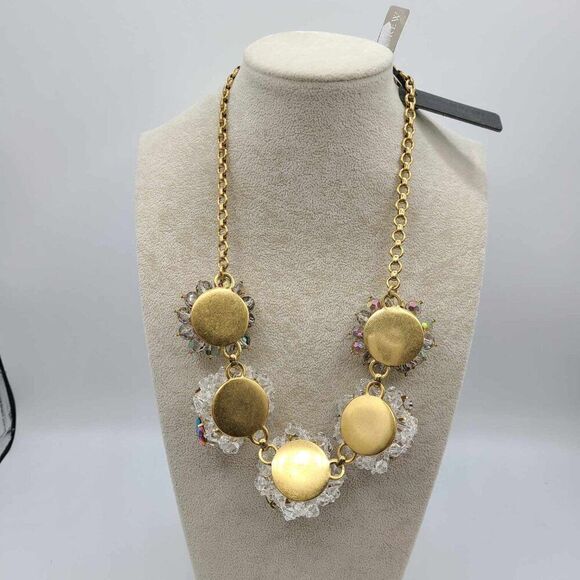 Exquisite! NWT J Crew Rhinestone Crystal Statement Snowball Necklace - Picture 11 of 14